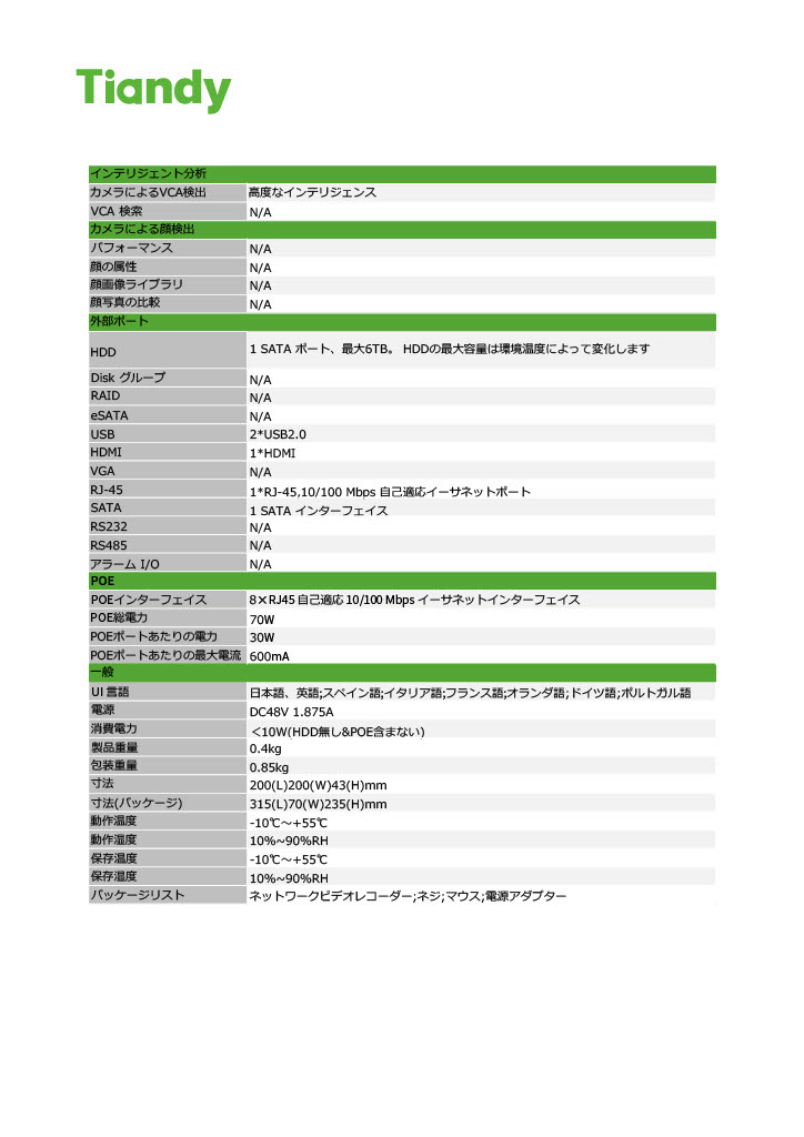 TC-R3110 Spec-I-B-P8-L-S detail 3